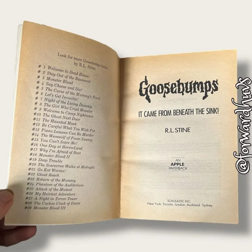 R.L. Stine Goosebumps It Came From Beneath the Sink! #30 Vintage 1995